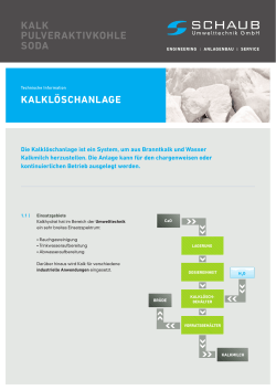 Kalklöschanlage - Schaub Umwelttechnik GmbH