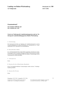 Landtag von Baden-Württemberg Gesetzentwurf