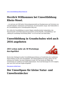 Herzlich Willkommen bei Umweltbildung Rhein
