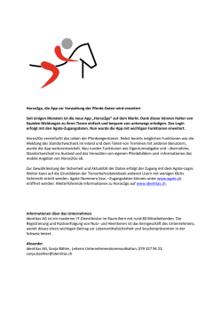 Horse2go, die App zur Verwaltung der Pferde-Daten wird