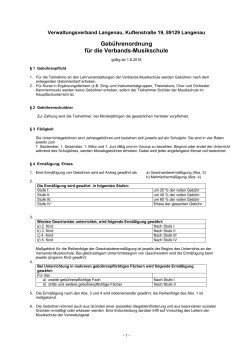 Gebührenordnung - Verwaltungsverband Langenau