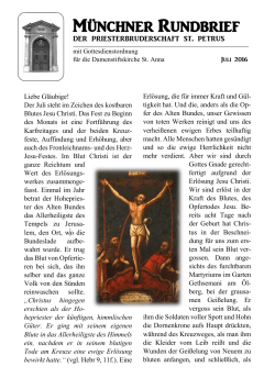 Münchner Rundbrief - Priesterbruderschaft St. Petrus