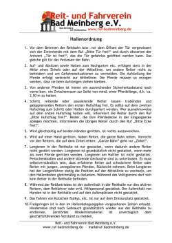 Hallenordnung - und Fahrverein Bad Meinberg eV