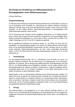 Ein Ansatz zur Ermittlung von Abflussdauerlinien in