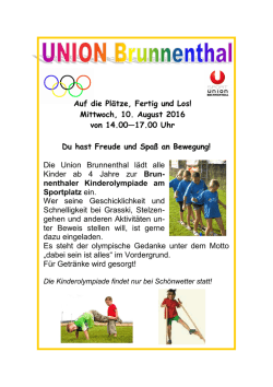 Du hast Freude und Spa&szlig; an Bewegung! Die Union Brunnenthal