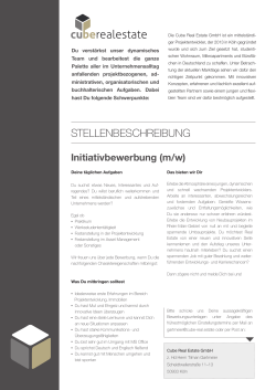 Initiativbewerbung - Cube Real Estate GmbH