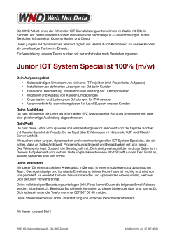 Junior ICT System Specialist 100% (m/w)