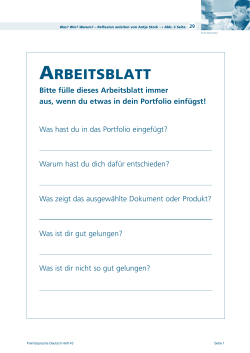 arbeitsblatt - Fremdsprache Deutsch