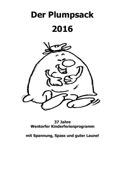 Der Plumpsack 2016 - Ortsjugendring Wentorf