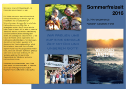 Sommerfreizeit 2016 - Ev. Kirchengemeinde Karlsdorf-Neuthard