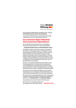 eine promovierte Diplom-Volkswirtin/ einen promovierten