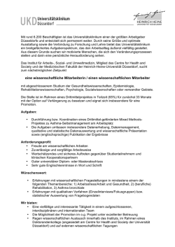 eine wissenschaftliche Mitarbeiterin / einen wissenschaftlichen