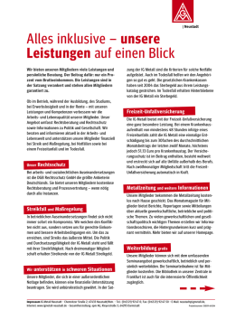 inklusive &ndash; unsere Leistungen auf einen Blick - IG Metall