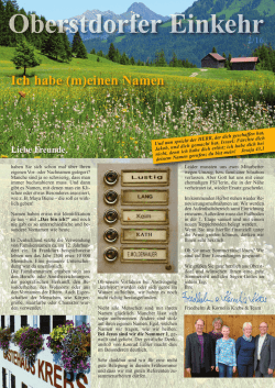 Ich habe (m)einen Namen - Freizeitheim Krebs in Oberstdorf