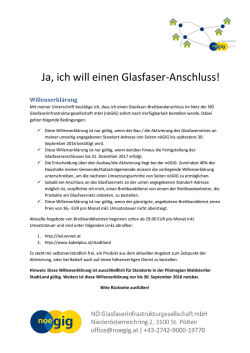 Ja, ich will einen Glasfaser