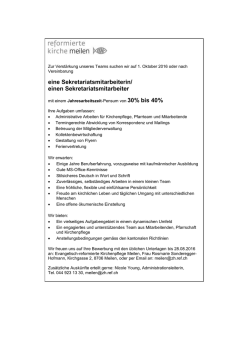 eine Sekretariatsmitarbeiterin/ einen Sekretariatsmitarbeiter