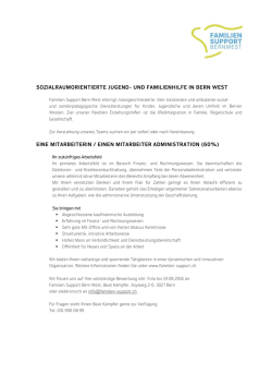 Inserat Administration - Familien Support Bern West