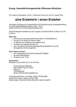 eine Erzieherin / einen Erzieher