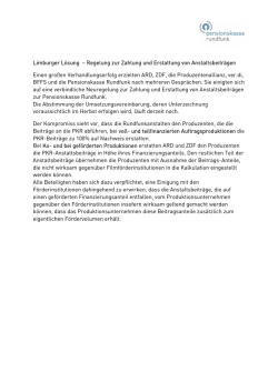 Limburger L&ouml;sung &ndash; Regelung zur Zahlung und Erstattung von