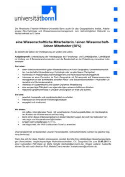 eine Wissenschaftliche Mitarbeiterin / einen Wissenschaft