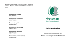 Ihre Rechte als Opfer von Straftaten