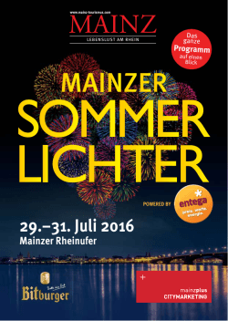 Mainzer Sommerlichter 2016 - Das gesamte Programm auf einen Blick