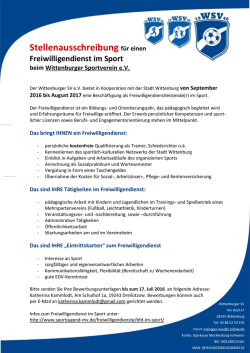 Stellenausschreibung für einen
