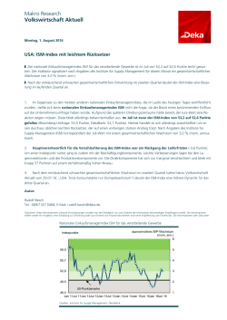 USA: ISM-Index mit leichtem Rücksetzer