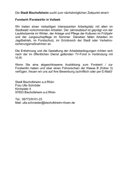 Die Stadt Bischofsheim sucht zum n&auml;chstm&ouml;glichen Zeitpunkt eine/n
