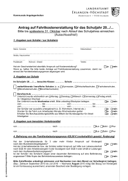 Antrag Fahrtkostenerstattung - Landratsamt Erlangen