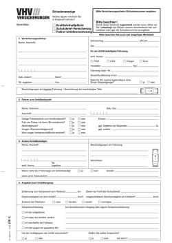 VHV KFZ Schadenanzeige Haftpflicht