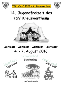 Zeltlager der TSV-Jugend 2016 Anmeldung