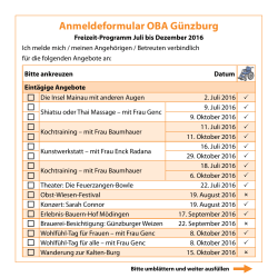 Anmeldeformular OBA Günzburg