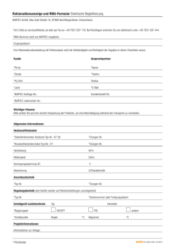 RMA-Formular