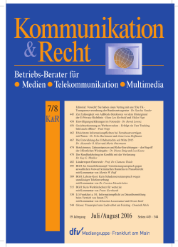 Betriebs-Berater f&uuml;r Medien Telekommunikation