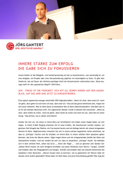 innere st&auml;rke zum erfolg die gabe sich zu fokussieren