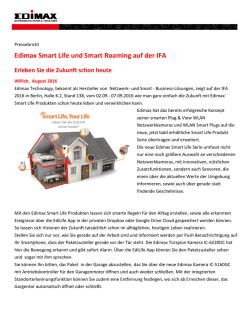 Edimax Smart Life und Smart Roaming auf der IFA Erleben Sie die
