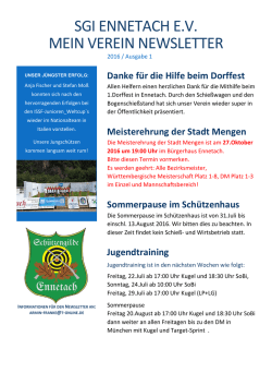 SGI ENNETACH E.V. MEIN VEREIN NEWSLETTER