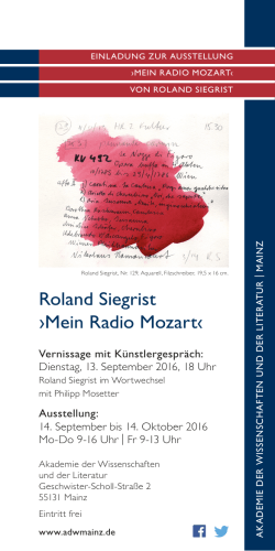 Roland Siegrist ›Mein Radio Mozart‹