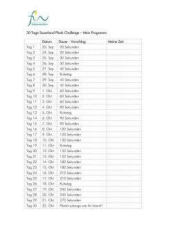 30 Tage Sauerland Plank Challenge – Mein