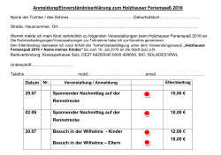 Anmeldeformular Holzhauser Ferienspass 2016