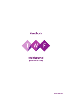 Handbuch Meldeportal