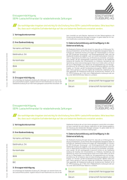 Formular zum SEPA-Lastschriftmandat