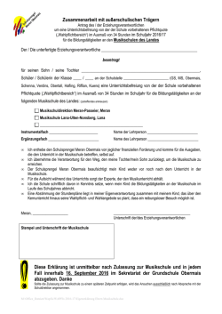 Eigenerkl&auml;rung Eltern Musikschule
