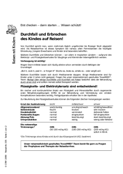 Durchfall und Erbrechen des Kindes auf Reisen!
