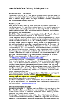 Imker-Infobrief aus Freiburg, Juli