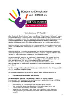 einige Fragen - B&uuml;ndnis f&uuml;r Demokratie und Toleranz