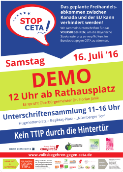 Plakatvorlage - Erlangen gegen TTIP