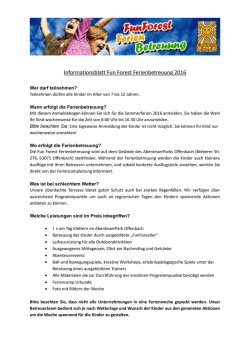 Informationsblatt Feriencamp - AbenteuerPark Offenbach