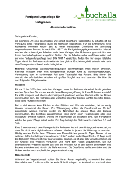 Fertigstellungspflege f&uuml;r Fertigrasen